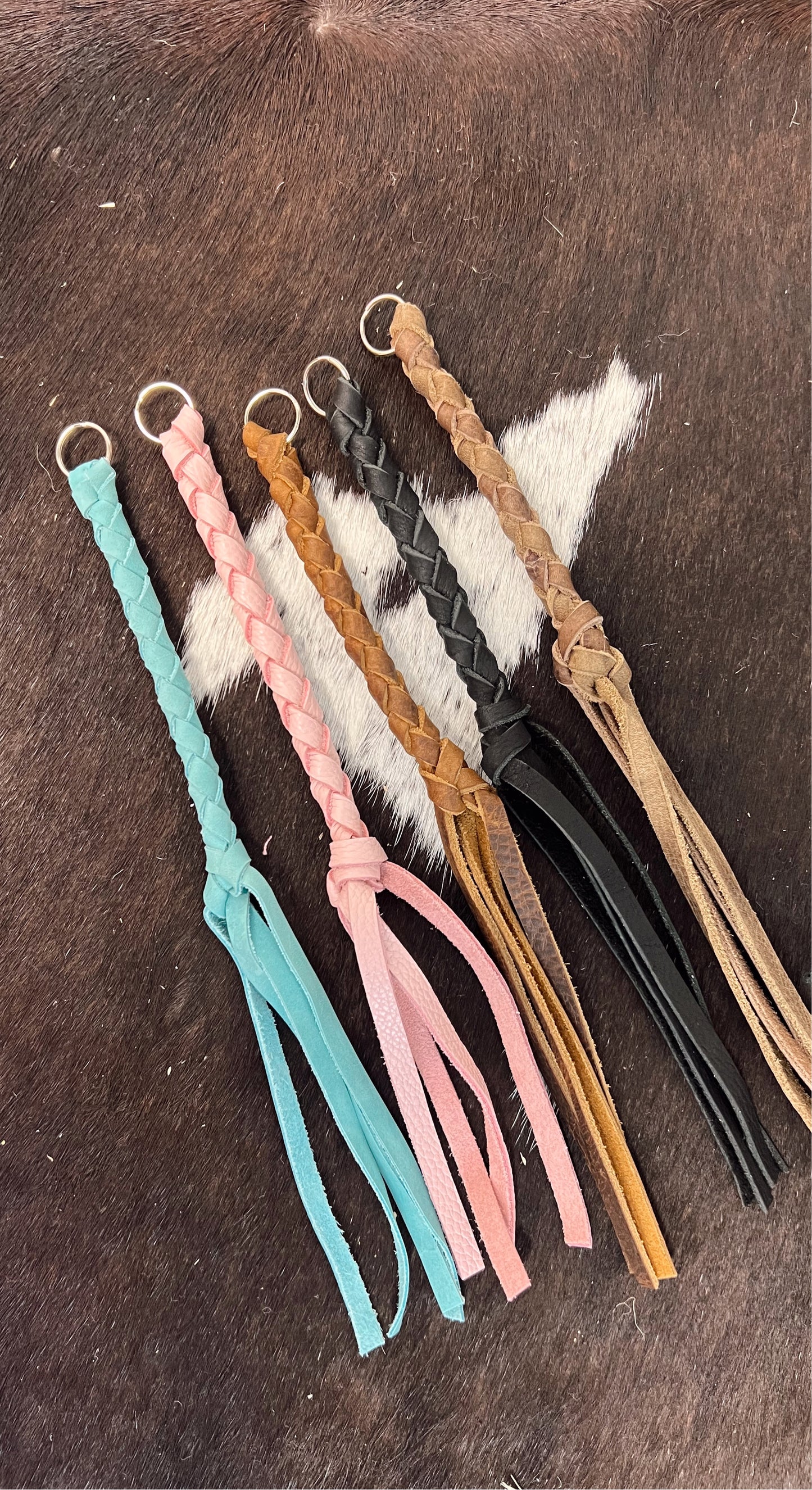 Braided leather Keychain