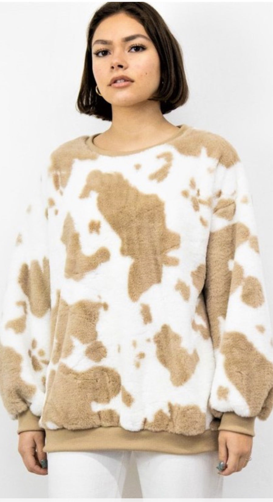 Cowprint Sweater Top