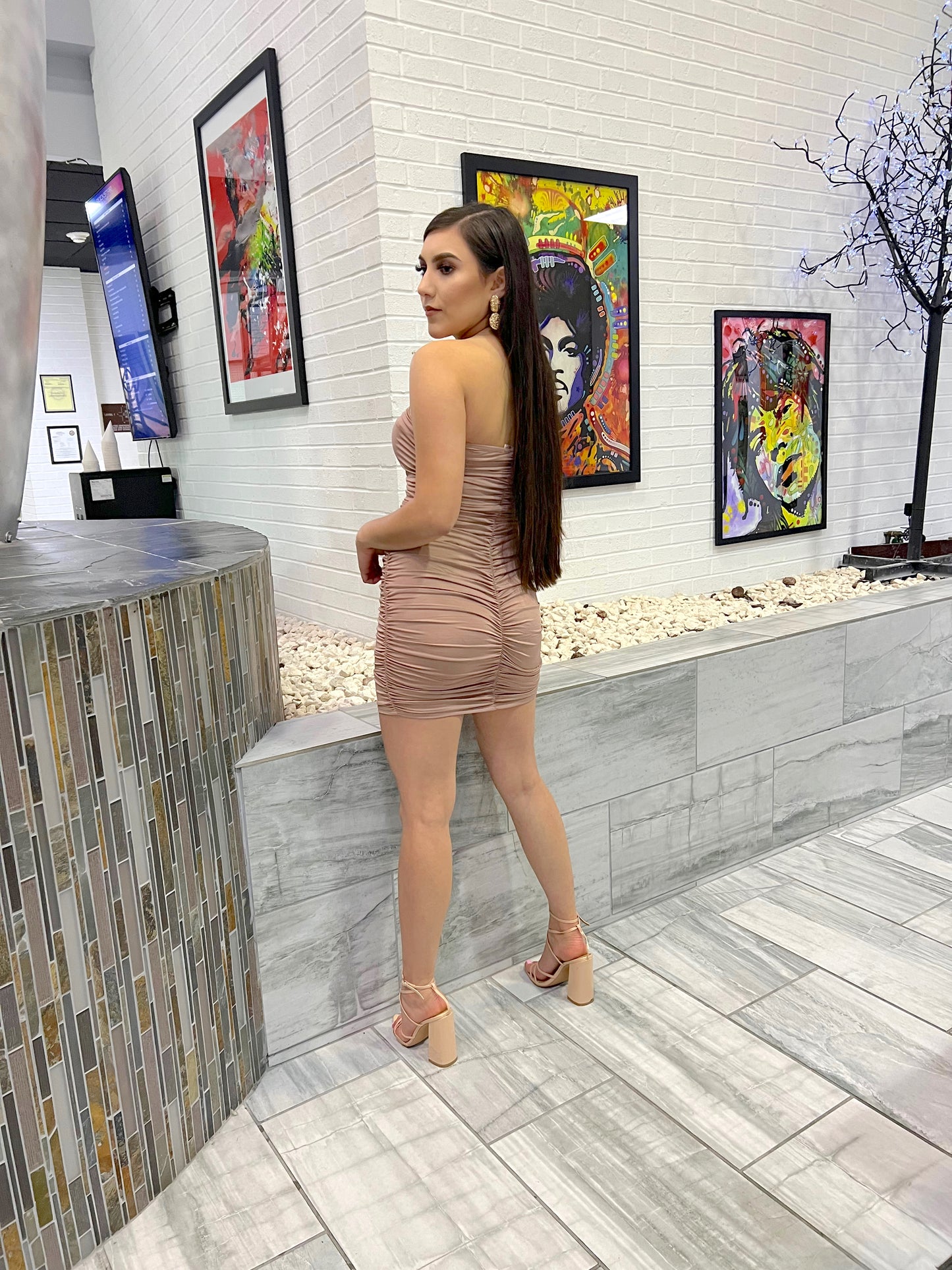 Beige Tube Dress