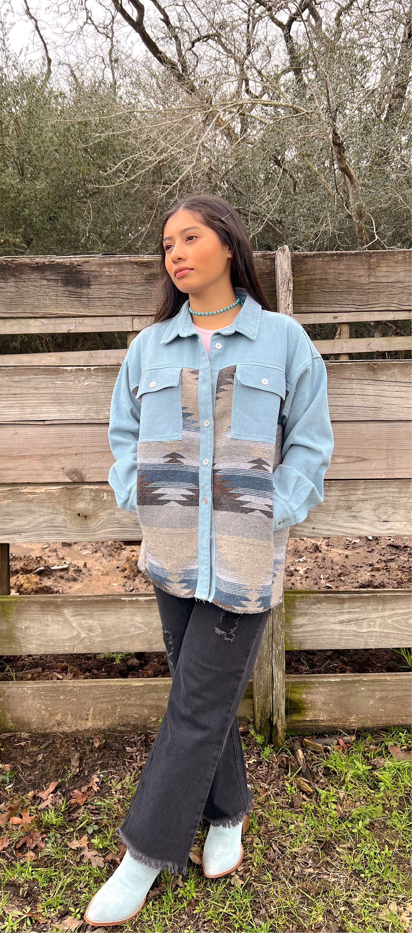 Azteca Denim Shacket