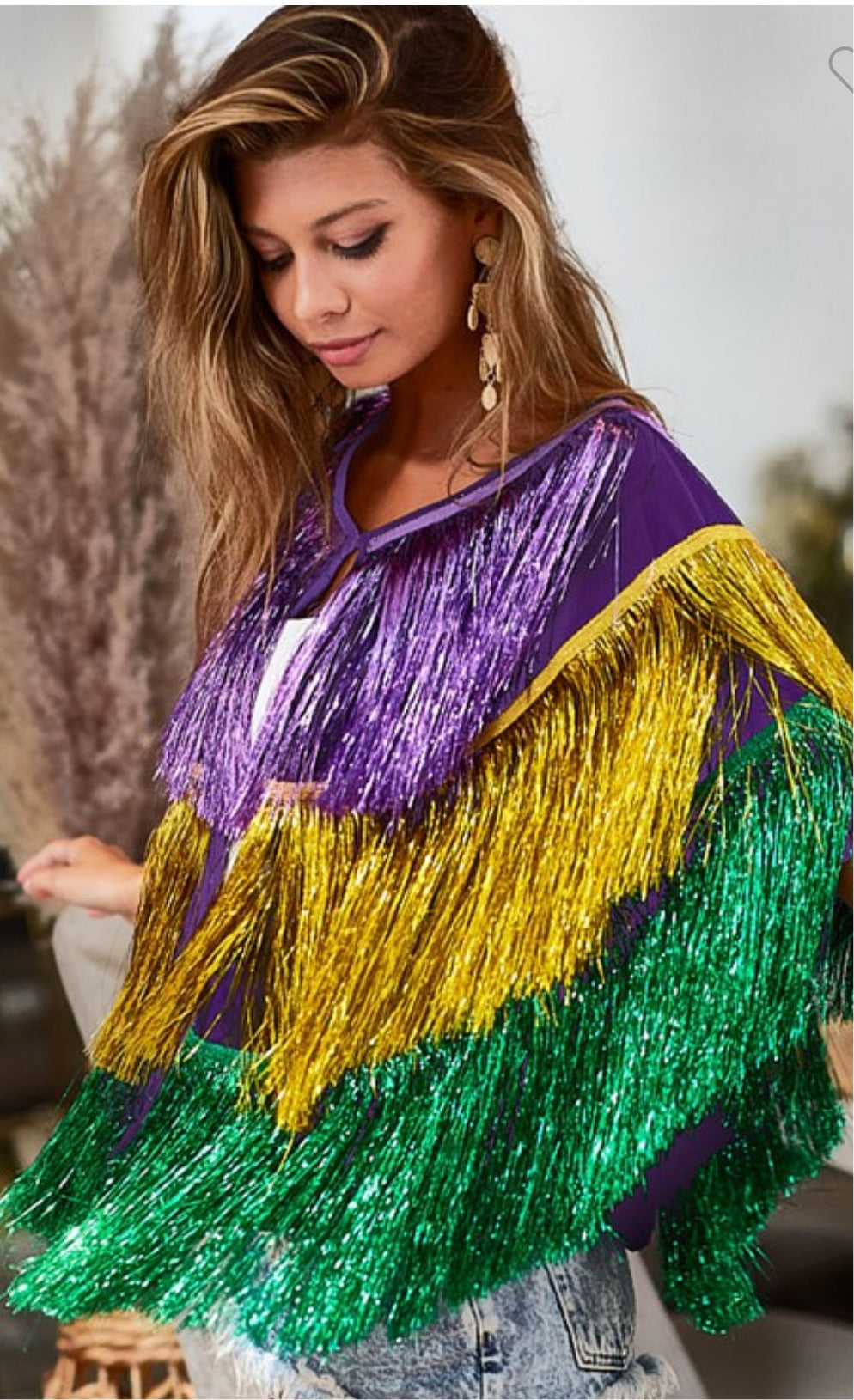 Tinsel Fringe Poncho top