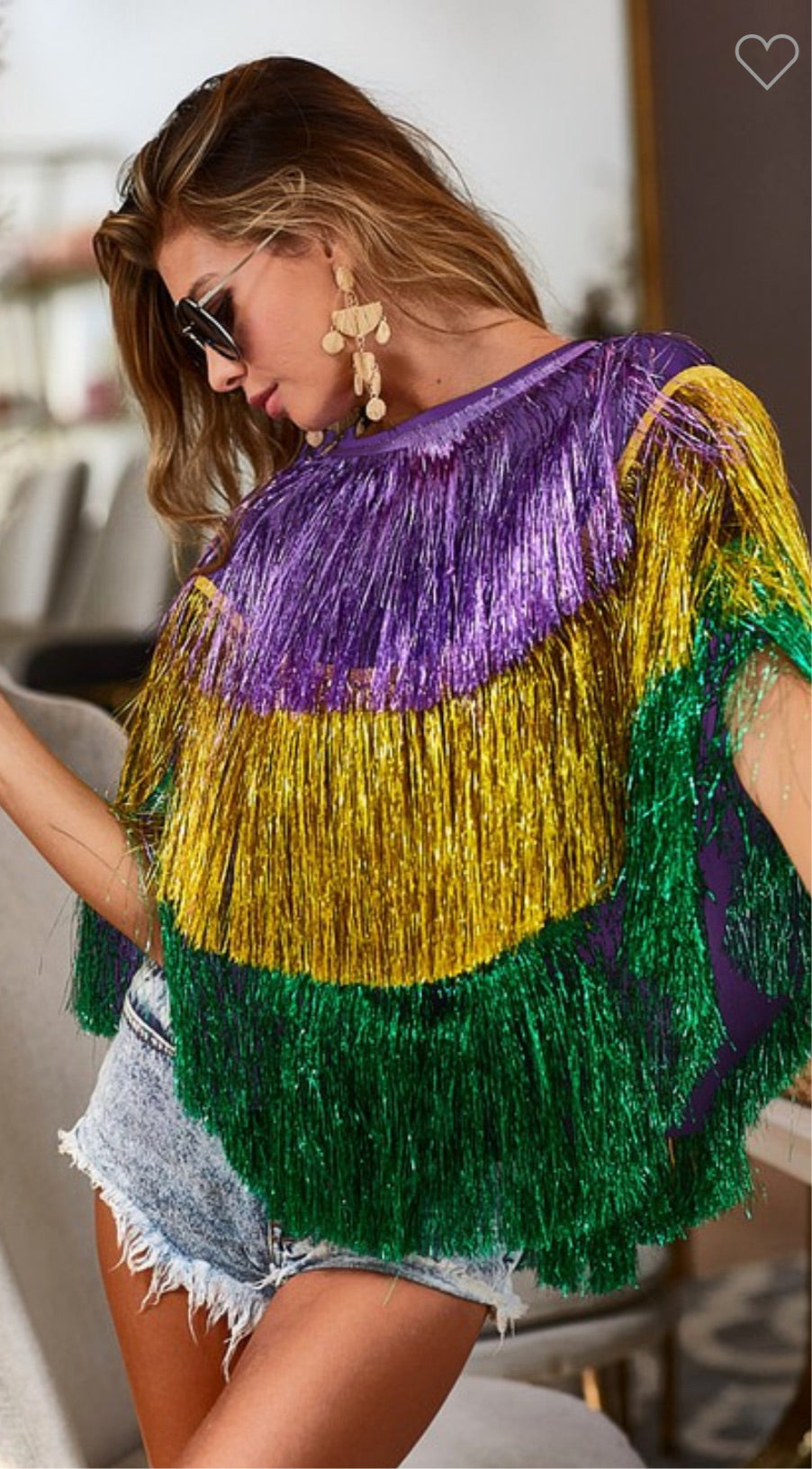 Tinsel Fringe Poncho top